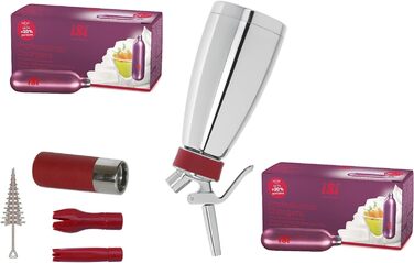 Сифон для вершків iSi Thermo Whip Plus 0,5 л з 20 капсулами, термоізольований, професійний сифоновий балон для збивання вершків