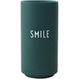Декоративна ваза Design Letters Smile, темно-зелена, 11×5,5 см, багатофункціональна, модний дизайн, можна мити в посудомийній машині