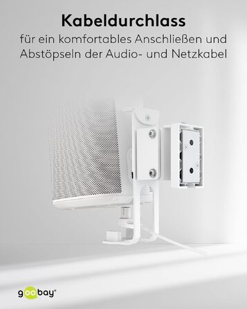 Стійка для колонок Goobay 71 см, біла, для Sonos One/One SL, вантажність 5 кг, з кабельним менеджментом