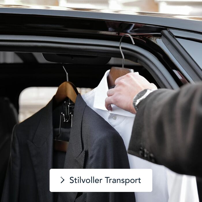 Дерев'яні вішалки SUITS VIENNA для одягу, 8 шт, масивна деревина, анатомічна форма, екологічні, для сорочок, костюмів і піджаків