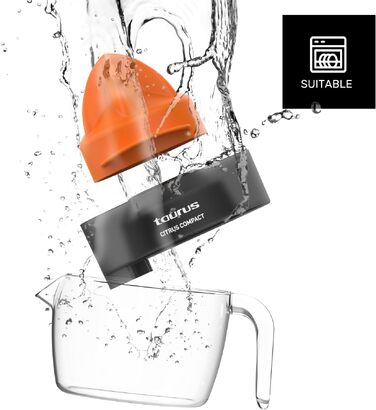 Citrus Compact Taurus - Електрична цитрусовижималка 800 мл, 30 Вт, BPA-free, подвійний рух, прозора