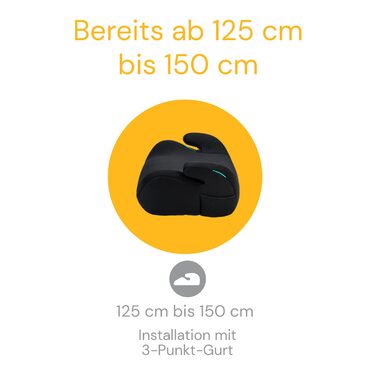 Дитяча автопідставка Osann Up, без Isofix, 125-150 см, 15-36 кг, i-Size, чорна