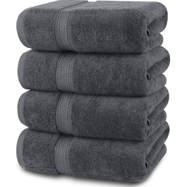 Набір рушників Utopia Towels 4 шт. сірі – преміум бавовна, швидкосохнучі, м'які, дуже поглинаючі, для щоденного використання