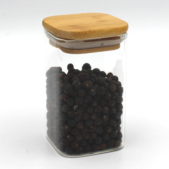 Набір з 6 скляних контейнерів Gouveo 250 мл з боросилікатного скла з кришками — квадратні банки для зберігання продуктів, спецій та кухонних інгредієнтів, міцні скляні ємності для кухні та дому