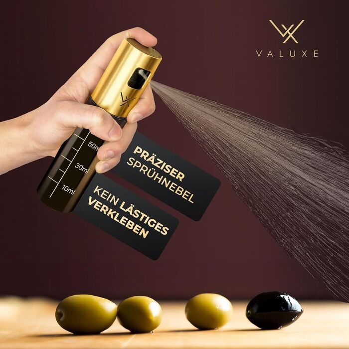 Набір скляних розпилювачів для олії та оцту VALUXE® з UV-захистом та фільтром, 100 мл, нержавіюча сталь, 2 шт. (Royal Golden)