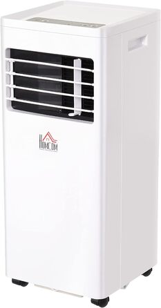 Переносний кондиціонер HOMCOM 7000BTU, 3-в-1: охолодження, осушення, вентиляція, з пультом ДУ, таймером, для 10-15 м², білий