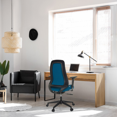 Офісне крісло / обертове крісло HENFIELD B тканина темно-синій hjh OFFICE