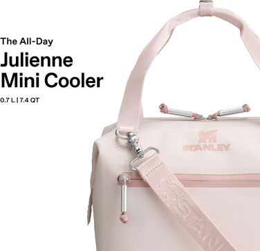 Сумка-холодильник Stanley 1913 All-Day Julienne Maxi Cooler, 7.0 л, Rose Quartz — термосумка з перецьикльованого поліестеру з ременями та сітчастими кишенями