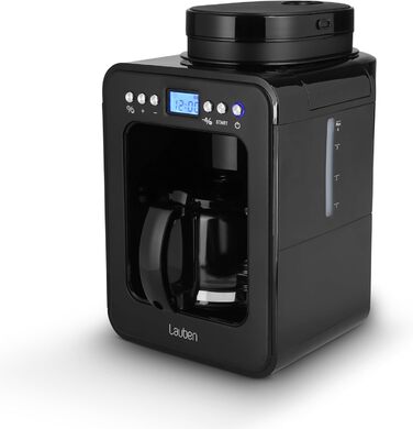Кавоварка Lauben Grind&Drip 600BB з вбудованим млинком, мийним фільтром, авто відключенням, антикрапельною технологією, 4 чашки
