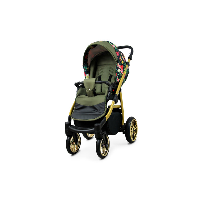 Дитячий візок 3в1 BabyLux Colorlux (люлька, прогулянкова коляска, автокрісло) з квітковим принтом