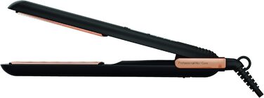 Випрямляч для волосся GRUNDIG Naturashine HS 7030, іонний, керамічний, 6 режимів, 130–230°C, захист волосся, чорний/рожеве золото