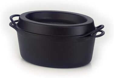 Чавунна гусятниця Le Creuset Doufeu, овальна, 32 см, для всіх плит і індукції, чорна