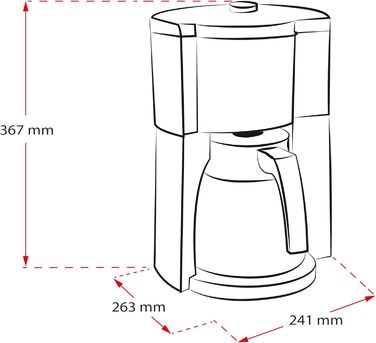 Кавоварка Melitta Look Timer з термокухлем, таймером, антикрапельною системою, на 10 чашок, чорна