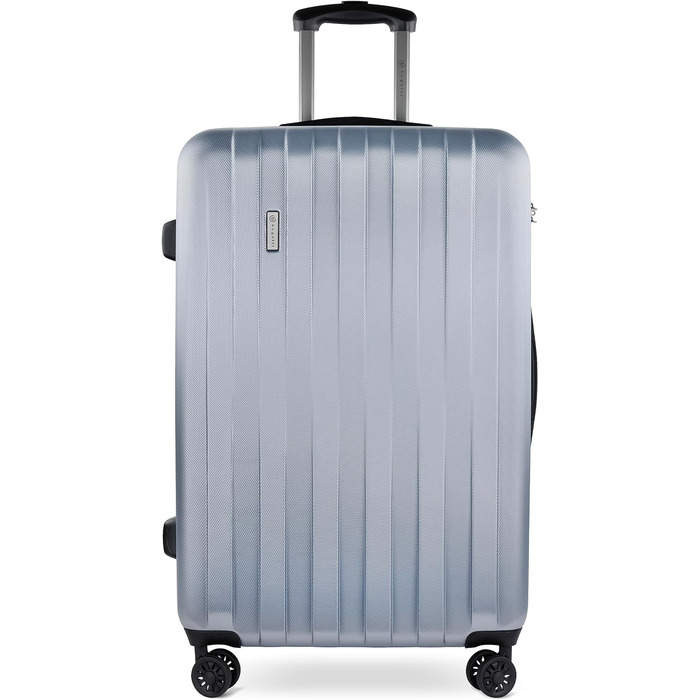Валіза Bugatti Lima 91,7 л, 4 колеса, TSA-замок, жорсткий корпус, срібляста, 77,5x52x31,5 см