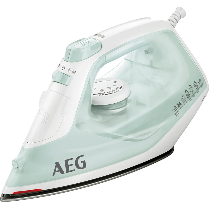 Праска AEG DB 1740LG, 2400 Вт, 110 г/хв паровий удар, керамічна підошва, резервуар 250 мл, антинакип, серія 3000, світло-зелена/біла