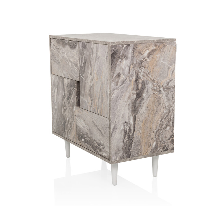 Сервант / комод LYKKJA 76x39,5x76 см 2 шухляди 2 двері коричневий/білий hjh LIVING