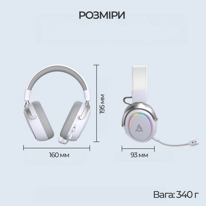 Бездротова ігрова гарнітура Ajazz AHM10 Max Black (AHM10-MAX-B)