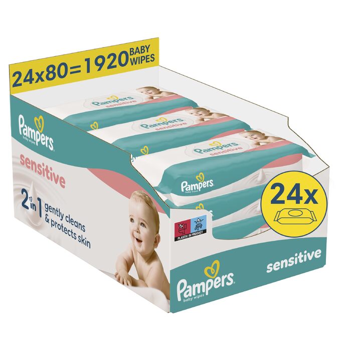 Вологі серветки для дітей Pampers Sensitive, гіпоалергенні, 30 шт.