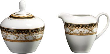 Набір для молока і цукру Creatable Majestosa, порцеляна, 2 предмети, чорний, різнокольоровий, 25x12x12 см