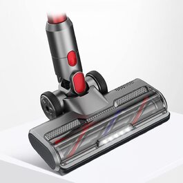 Щітка KENVOR для пилососа Dyson V7/V8/V10/V11/V15, підлогова, з прямим приводом і 5 LED-лампами, для коротковорсових килимів і твердих підлог, сіра