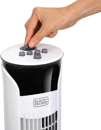 Вентилятор-колона Black+Decker BXEFT47E, 45 Вт, пластик, без пульта, 81 см, білий