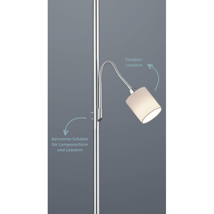 Сучасна стельова люстра Lightling, матовий нікель, тканинний плафон антрацит, 3 x E27, 60 Вт, діаметр 50 см, висота 20.5 см