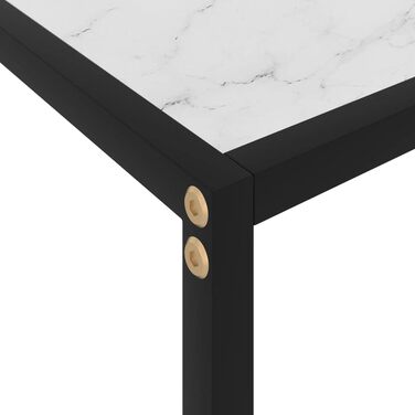 Консольний стіл vidaXL білий 120x35x75 см, загартоване скло, сталева рама, для передпокою, вітальні, туалетний, настінний