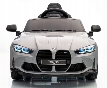 Дитячий електромобіль BMW M4 (сірий) з EVA-гумою, пультом керування та літій-іонним акумулятором