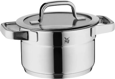 Набір каструль WMF Compact Cuisine 5 предметів, індукційний, нержавіюча сталь, з кришками, полірований Cromargan, без покриття, з внутрішньою шкалою