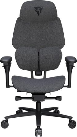 Ігровий крісло ThunderX3 Flex Pro Loft сірого кольору | Ергономічне офісне крісло з тканинною оббивкою, регулювання 19D, 5D підлокітники, механізм SYNC6, дихаюча тканина, для офісу та геймінгу