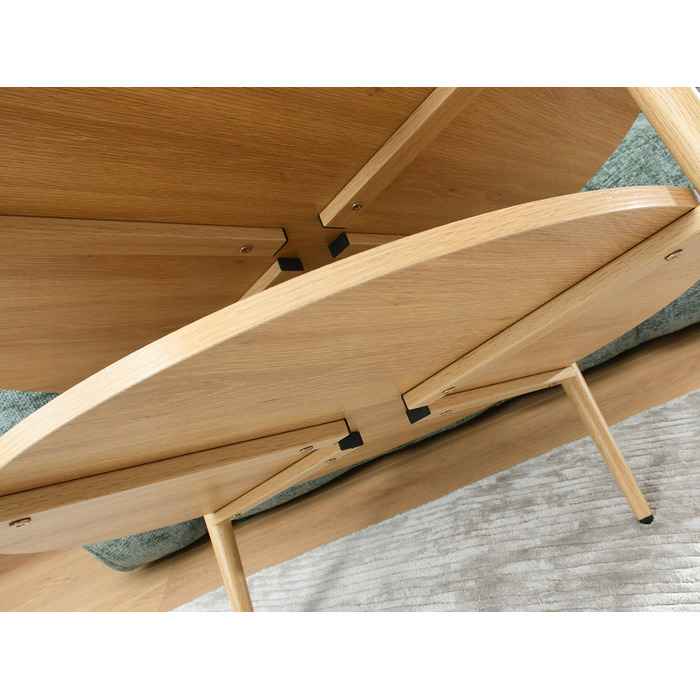 Круглий кавовий столик Mebel-Partner, 80 x 80 x 45 см, колір дуб