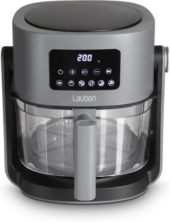 Аерофритюрниця Lauben Glass&Grill 3в1 5500BG, 5,5 л, скляний кошик, 6 програм, гриль і сковорода