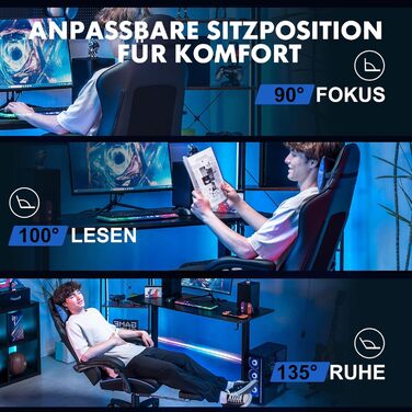 Ігровий крісло GTPLAYER з підніжкою, регульованою висотою, з підтримкою попереку та знімним чохлом (блакитний)