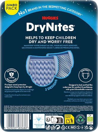 Нічні підгузки-труси Huggies DryNites для хлопчиків 13-17 років (48-60 кг), XL, 33 шт (3x11), Jumbo-пакування