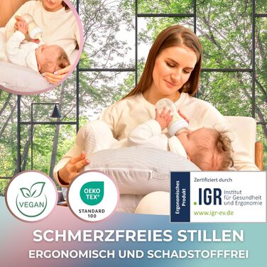 Подушка для годування і вагітних Comfortcuddle з регульованим поясом, безпекова подушка для мами і дитини, сірий з горошком, 60x72x16 см