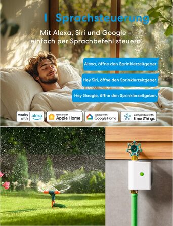 Meross MST100 Контролер поливу WiFi для вулиці з керуванням через додаток | Apple Home, Alexa, Google Home | Моніторинг витрати води