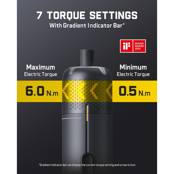 Акумуляторний шуруповерт Fanttik S2 Pro 3.7V, 7 моментів (0.5-6 Нм), 20 біт, адаптер 90°, для меблів та ремонту