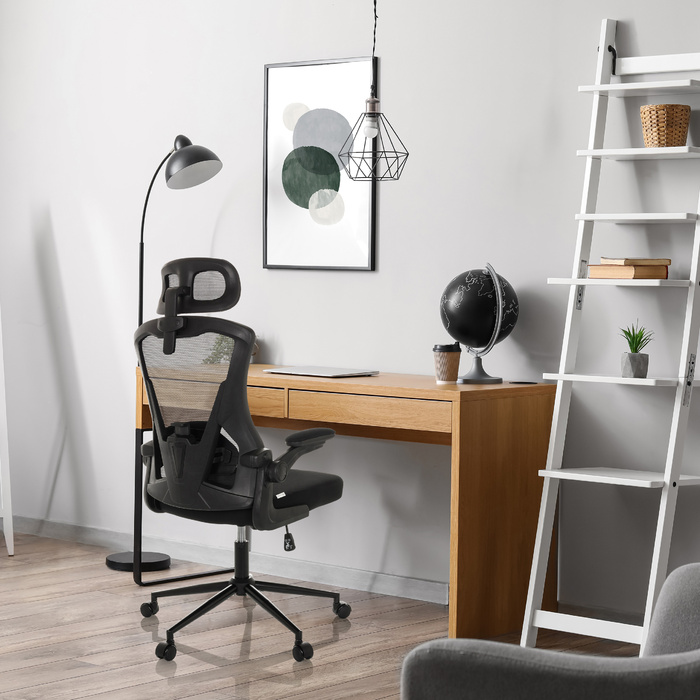 Офісне крісло / крісло керівника ARIGANO сітка / тканина чорна hjh OFFICE