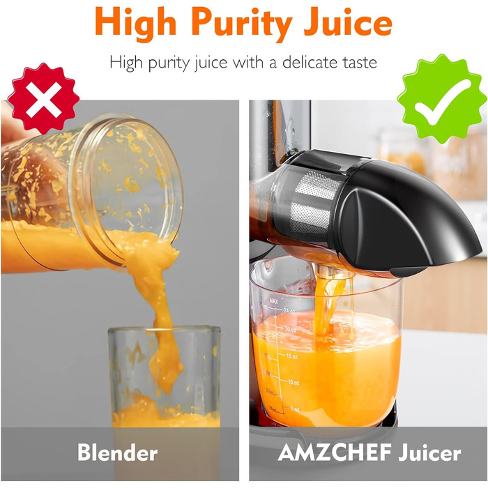 Соковижималка для фруктів та овочів, 150 Вт AMZCHEF