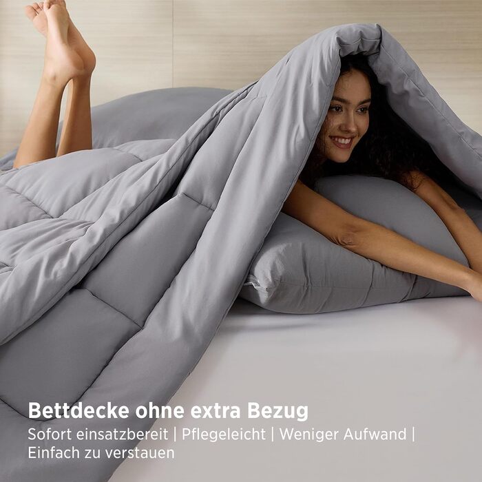 Зимова ковдра BEDSURE 135x200 см, тепла ковдра з наповнювачем 450г/м², сіра
