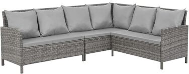 Садовий кутовий диван SVITA Madison Rattan-Lounge з ротангу сірого кольору для тераси та саду