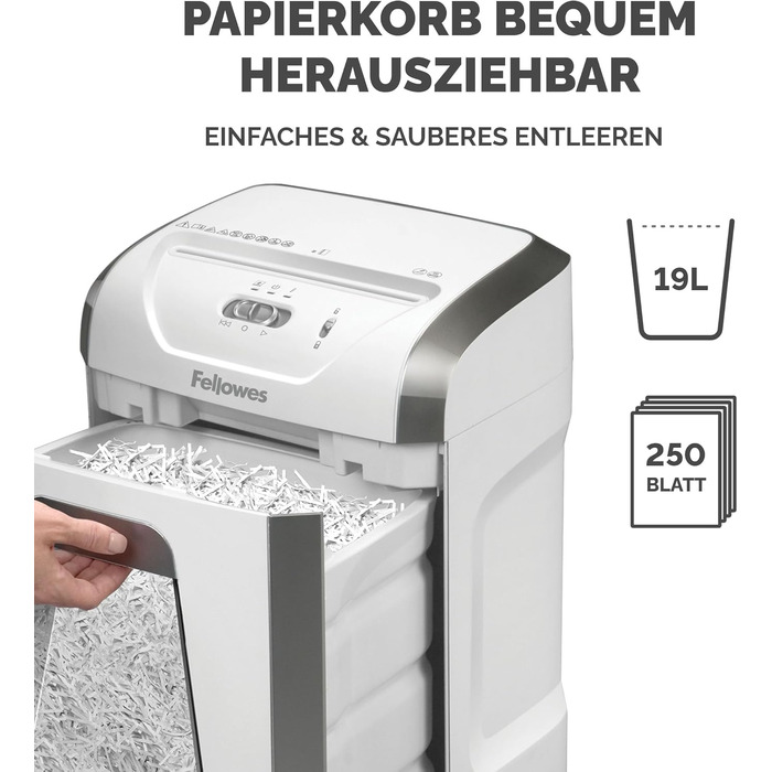 Шредер Fellowes FS-12C Premium Bundle: знищувач документів формату P4, 12 листів, для офісу та дому, білий