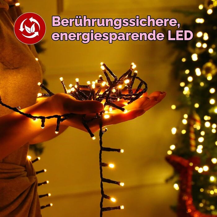 Світлодіодна гірлянда для вулиці LED (100 м, 1000 світлодіодів), теплий білий колір, 8 режимів роботи з функцією пам'яті
