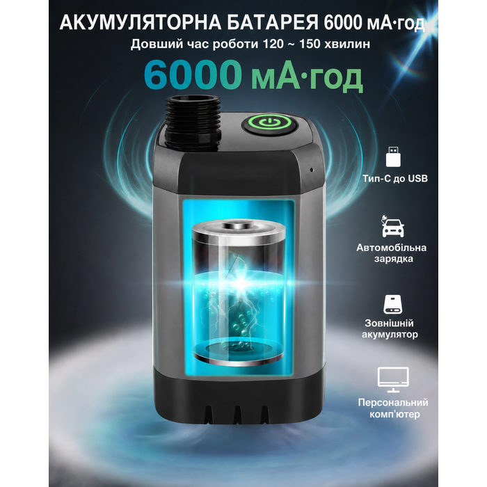 Портативний душ AUTOPkio для кемпінгу з акумулятором 6000 мА·год, цифровий дисплей, заряджуваний, для кемпінгу, подорожей, домашніх тварин, аварій, чорний