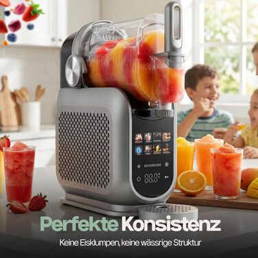 Машина для морозива 4Swiss самоохолоджувана з компресором для дому: приготування морозива, смузі, сляшу, граніти, йогурту - SM026