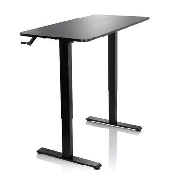Робочий стіл STAND CR 120 x 60 з ручним регулюванням висоти, чорний колір, hjh OFFICE
