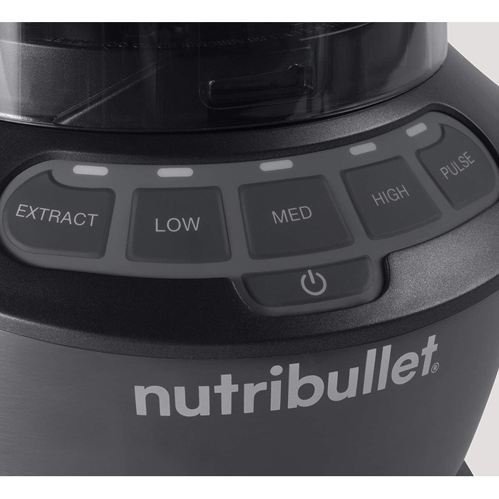 Блендер Nutribullet 1000 Вт, електричний, 1,6 л, мультифункціональний, сірий, модель NBF450DG (2020), професійний стаціонарний міксер