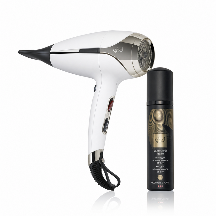 Професійний фен ghd Helios з безщітковим мотором та іонною технологією, білий