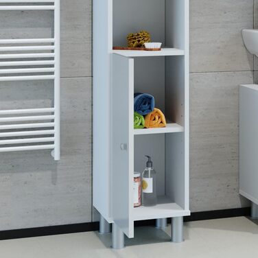 Високий шафа для ванної Vicco Fynn, білий глянець, 30x190 см