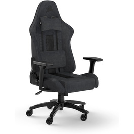 Ігрове крісло Corsair TC100 Relaxed, тканинне, спортивний дизайн, знімні подушки для попереку та шиї з memory foam, регульовані підлокітники, сірий/чорний